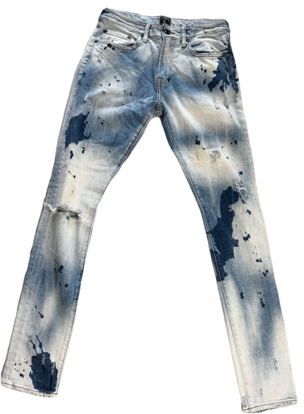 PRPS Denim Mens Size 30 Light Wash Distressed Paint Splatter Jeans E87P67W
